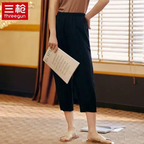 三枪女夏季弹力薄款七分裤宽松居家春秋休闲透气睡裤可外穿家居裤商品大图