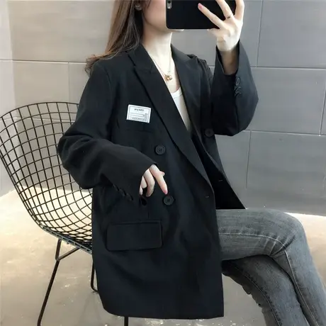 灰色西装外套女小个子春秋2023新款设计感韩版宽松休闲西服上衣潮图片