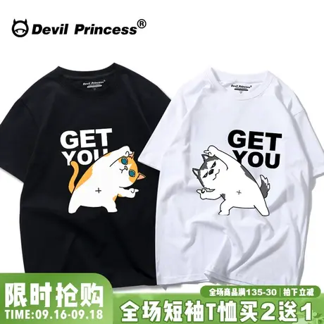 潮牌港风t恤女宽松大码超火cec短袖女2023新款ins学生情侣装夏装图片