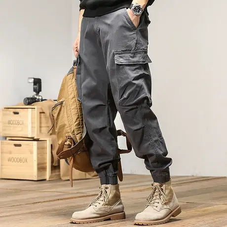 弹力休闲裤男士冬季潮流2022年新款宽松显瘦束脚工装休闲束脚裤男商品大图