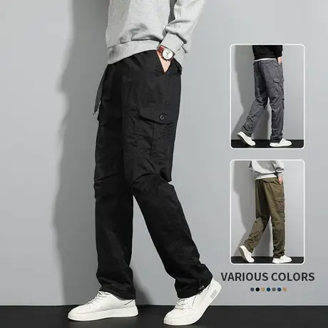 男士工装裤秋季中年加肥加大码户外运动裤爸爸春秋款宽松直筒长裤商品大图