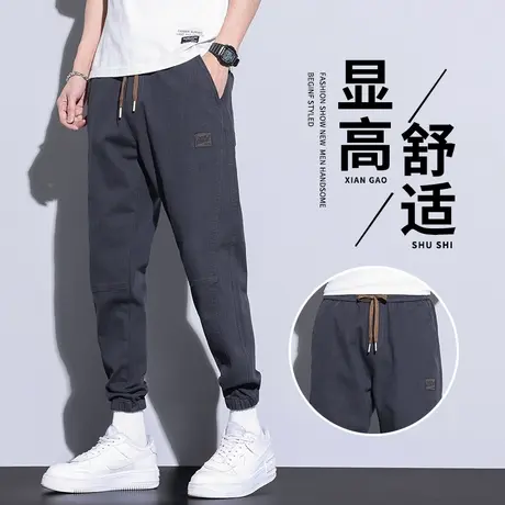 休闲裤男士夏季2023新款潮牌宽松运动休闲男生工装修身长裤子薄款商品大图
