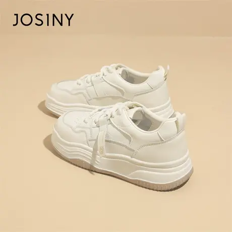 Josiny/卓诗尼厚底2024新款春季运动女鞋面包小白鞋女款休闲板鞋商品大图