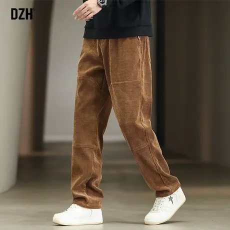 男士灯芯绒直筒裤子男秋季设计感小众2023新款vibe工装裤休闲长裤图片