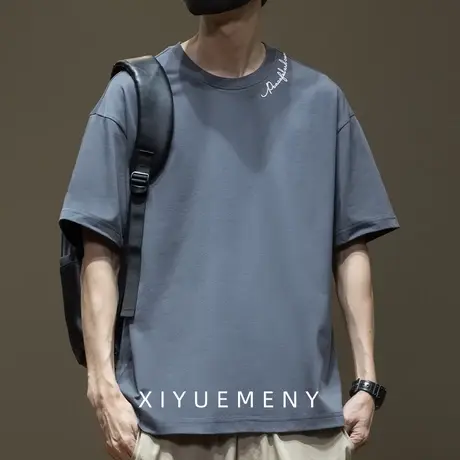 凉感抗菌薄款印花短袖t恤男2025夏季新款宽松大码男士半袖体恤衫图片