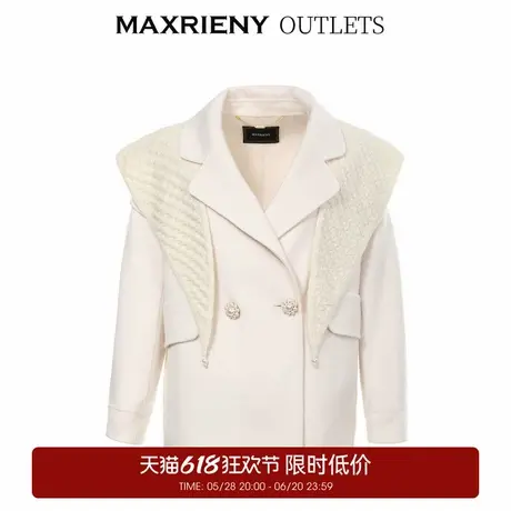 【奥莱】MAXRIENY学院风毛呢外套女冬季宽松大衣洋气图片