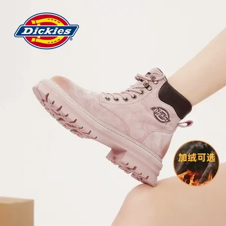 Dickies雪地靴女2024年冬季新款短靴加绒保暖棉鞋英伦风马丁靴女图片
