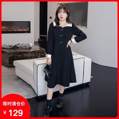 绮娑胖妹妹大码女装2023年秋季新款设计感高端气质遮肚显瘦连衣裙图片