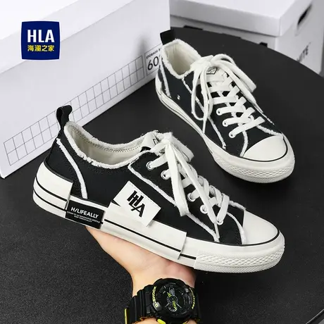 HLA/海澜之家男鞋帆布鞋夏季2025新款百搭潮流休闲鞋轻便软底板鞋商品大图