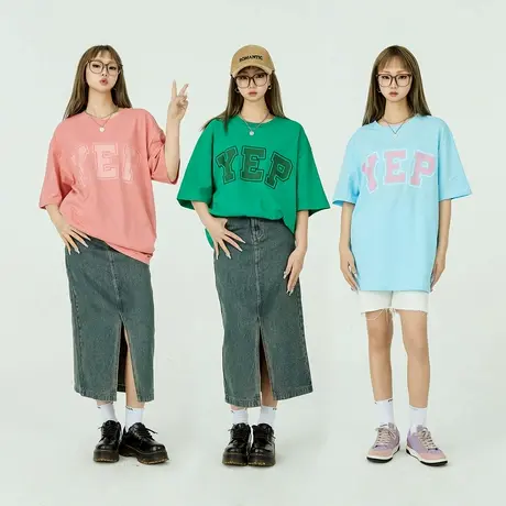 YEP夏季新款2025年纯棉短袖印花T恤女独特上衣超好看减龄打底衫图片