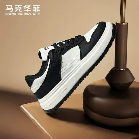 马克华厚底闲板鞋男2025秋季新款时尚百搭舒适增高运动休闲鞋男鞋商品大图