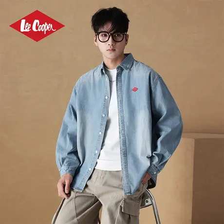 Lee Cooper水洗牛仔衬衫男士2025新款秋季宽松休闲长袖衬衣外套男图片