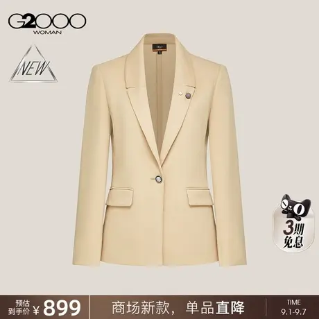【棉质多面弹/商场新款】G2000女装FW25别致胸针百搭针织休闲西服图片