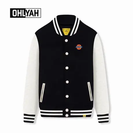Ohlyah品牌男女同款学院风棒球服时尚百搭秋冬纯棉美式夹克外套潮商品大图