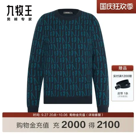 [商场同款]九牧王男装HY1C50427毛衫23秋冬保暖圆领时尚毛衣商品大图