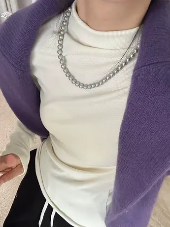 半高领纯色打底衫弹力长袖T恤女2023秋冬季新款修身显瘦内搭上衣商品大图