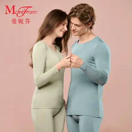 【轻暖】曼妮芬秋衣女舒适男暖衣暖裤情侣打底肌衣-ZB图片