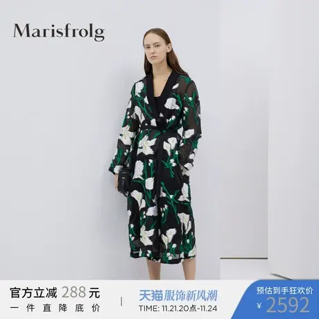 玛丝菲尔风衣女装2020春季新款宽松时尚气质休闲外套桑蚕丝商品大图