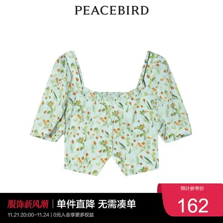 太平鸟女士时尚年新款盐缩碎花上衣A1CDC2465图片
