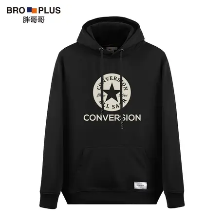 胖哥哥特大码卫衣男潮胖子宽松2023秋冬加肥加大肥佬加绒连帽外套商品大图