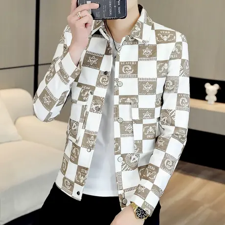 外套男士秋季ins潮牌新款男装个性工装上衣帅气韩版休闲百搭夹克商品大图