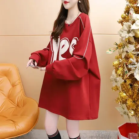 宽松慵懒风卫衣女宽松中长款2024新款春季洋气减龄网红设计感上衣商品大图