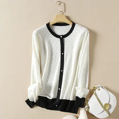 针织假开衫女春装2024新款宽松软糯内搭打底衫春秋毛衣爆款外套女商品大图