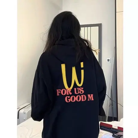 美式重磅卫衣女连帽2023新款爆款潮牌慵懒风宽松秋冬冬季加绒外套图片