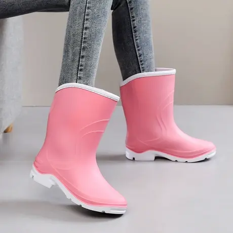 网红雨鞋女款时尚外穿水鞋防滑软底耐磨中筒雨靴通勤雨天防水胶鞋商品大图