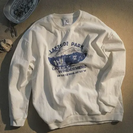 美式复古vintage卫衣女2021宽松韩版ins上衣bf慵懒风春秋薄款外套商品大图