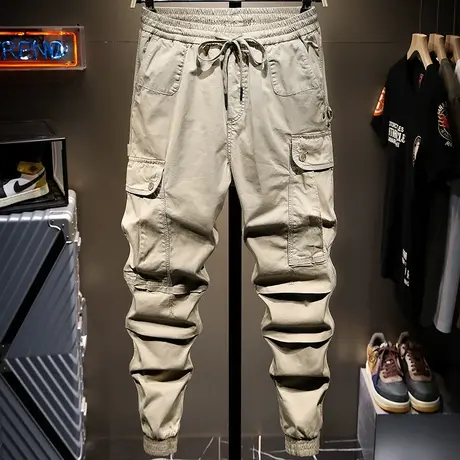 夏季薄款新款余文乐港风香港潮牌工装裤男宽松束脚百搭休闲裤子男商品大图