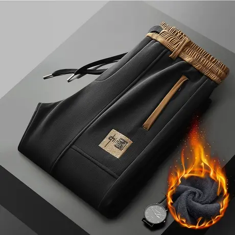 加绒加厚休闲裤男士2024新款防风裤男款秋冬季保温带绒运动男裤子商品大图