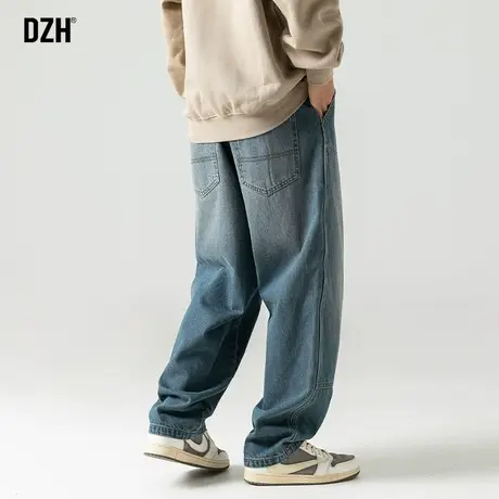 男士美式牛仔裤2024新款男慵懒风裤子直筒宽松休闲百搭伐木裤秋季商品大图