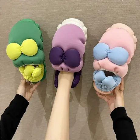 踩屎感棉鞋女包跟外穿2023秋冬新款保暖加绒网红居家棉拖鞋面包鞋商品大图