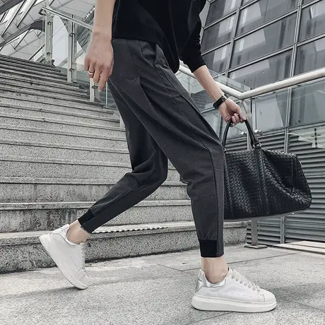 夏季男士休闲裤九分裤裤子宽松哈伦裤网红潮牌ins空调运动9分卫裤商品大图