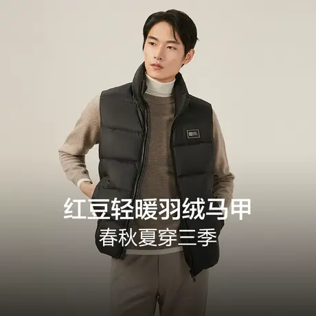 红豆羽绒马甲男士23秋冬新款棉服商务休闲加厚保暖背心男羽绒服商品大图