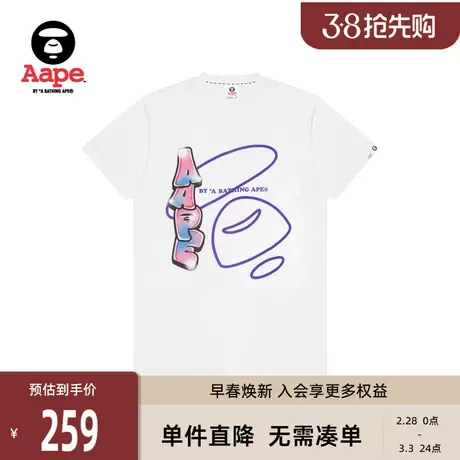 Aape旗舰店女装春夏猿颜多色字母短袖长款上衣0961XXI图片