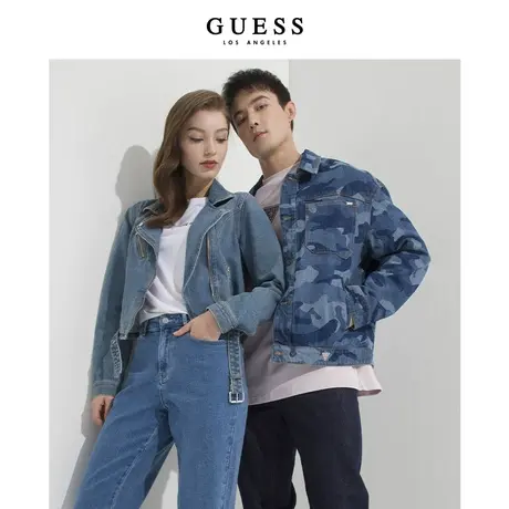 GUESS女士青潮流时尚翻领短款牛仔外套-Q1ON108105Z商品大图