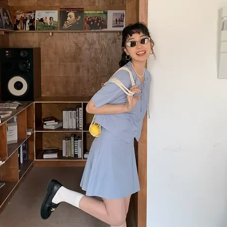 omont蛋挞家 复古系带短款小西装女薄款夏季新款小个子休闲外套商品大图