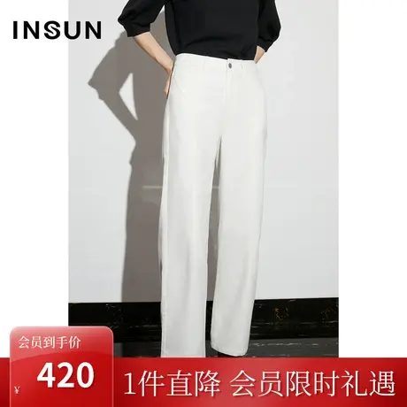 恩裳COVER2023春款新款三防洗水牛仔裤简约立体压线显瘦直筒裤女图片