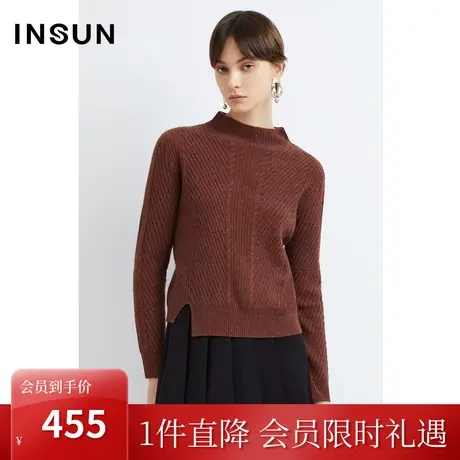 恩裳2022冬季时尚小立领舒适牦牛绒百搭休闲毛针织衫商品大图