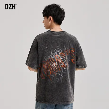 男士纯棉短袖T恤男夏季美式宽松男装2023年新款半袖体恤潮牌上衣商品大图