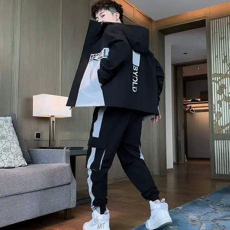 青少年春秋季运动套装男士潮牌初中高中学生2023年新款休闲运动服图片