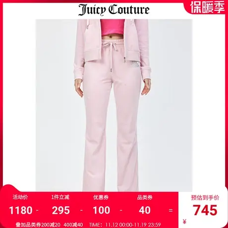 Juicy Couture橘滋休闲裤女秋冬新款美式丝绒直筒微喇天鹅绒长裤商品大图