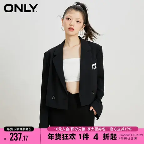 ONLY2023冬季新款小西装外套直筒短款休闲西服女|123108003商品大图