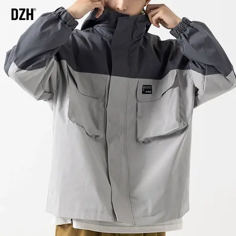 青少年休闲立领外套男高级感痞帅工装夹克2023年新款冲锋衣春秋季商品大图