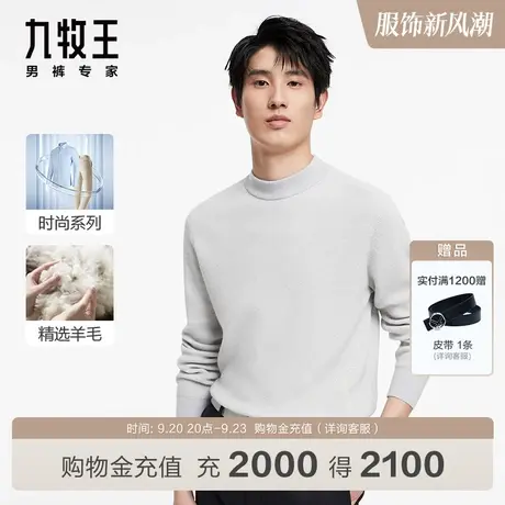 [羊毛系列]九牧王商场同款圆领提花毛衫HY1C50817新款保暖毛衣SN图片