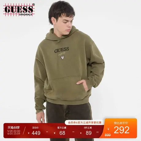 GUESSOriginals男士纯色连帽长袖卫衣-M4BQ29K9V31商品大图