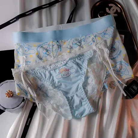 甜甜奶狗~情侣内裤冰丝调夏季一男一女卡通可爱性感纯欲夫妻免脱商品大图