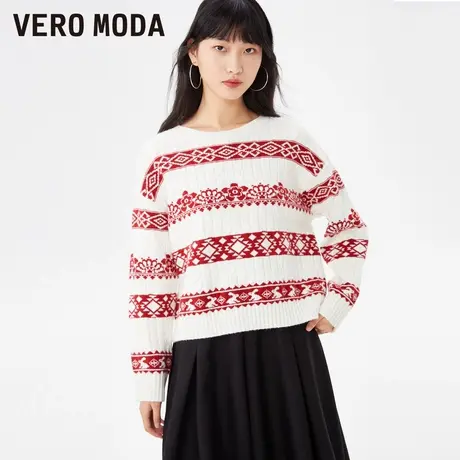 Vero Moda奥莱针织衫早秋新款宽松甜美印花图案气质毛衣女百搭商品大图